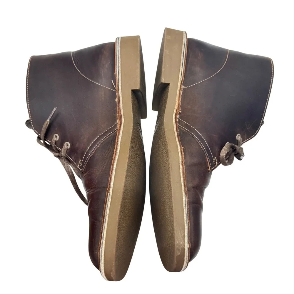 Clarks Desert Boots Mens 9.5 Dark Brown‎ Leather Chukka 260822863095